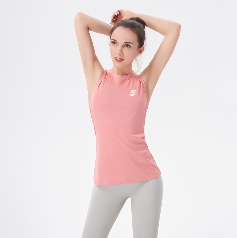 Pink Sleevless Breathable Tank Top - Image 4