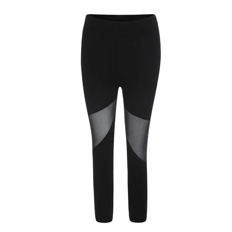 Black Mesh Elastic Capri legging - Image 4