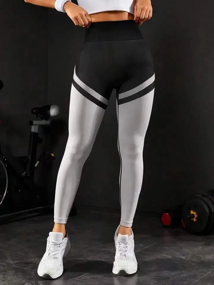 Seamless Stripes High Waist Butt Lift Legging