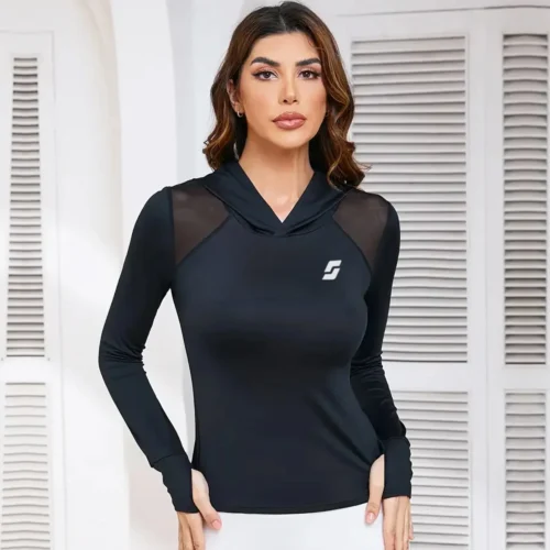 ActiveFit Mesh-Panel Sports Hoodie