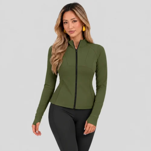 Women's Athletic Zip-Up Jacket olive