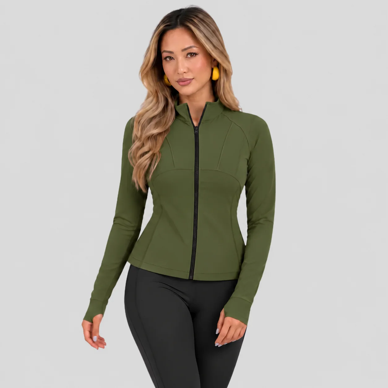 Women's Athletic Zip-Up Jacket olive