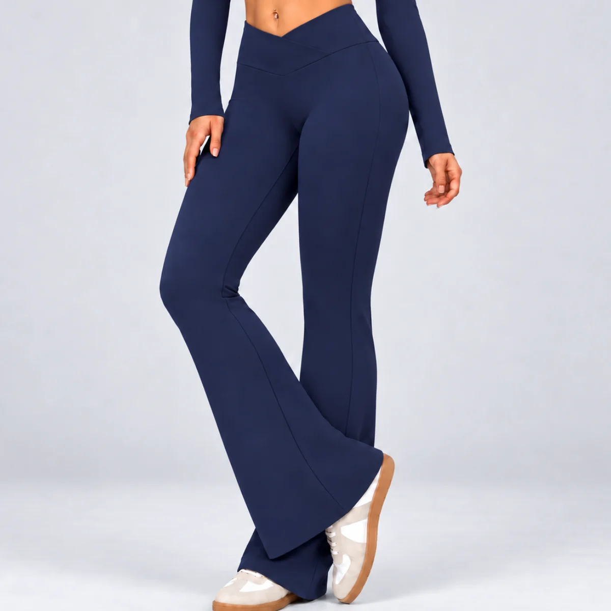 High Cross-Waist Flared Pant Blue - Image 2