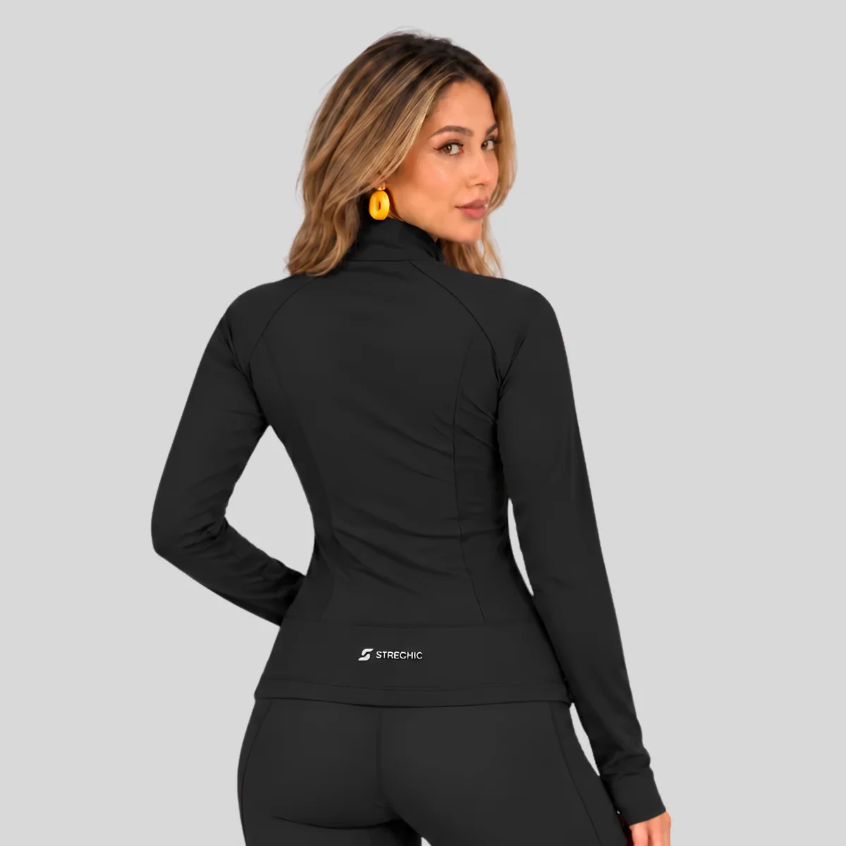 Women's Athletic Zip-Up Jacket Black - Image 2